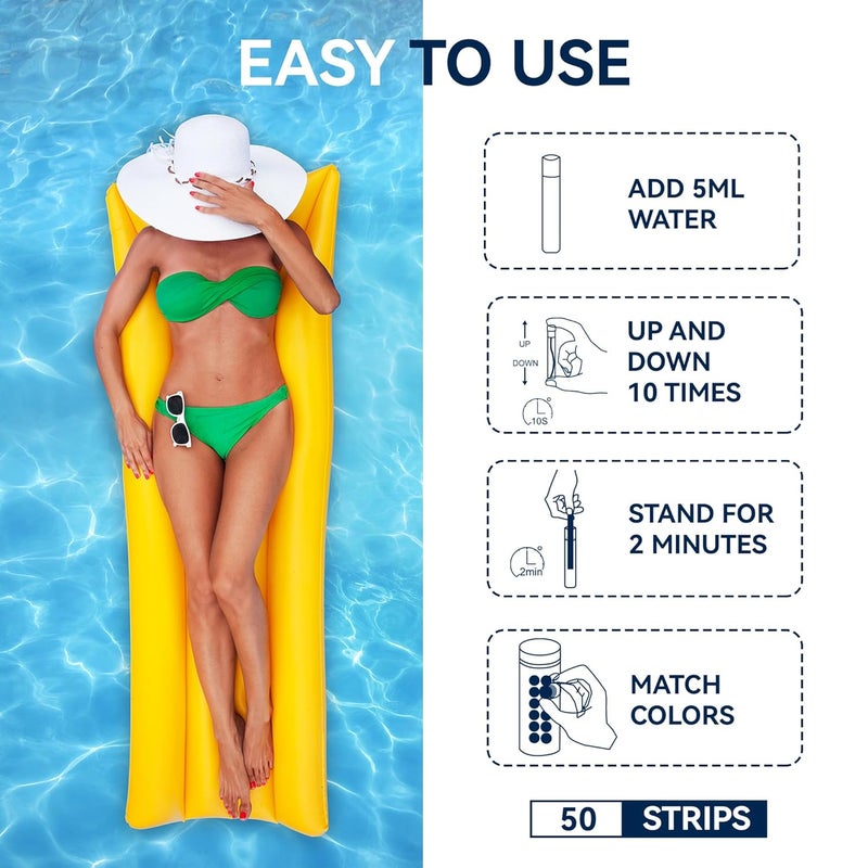 DIPSTIK Phosphate Test Kit for Pool,50 Strips Phosphate Test Strip Quick and Accurate Swimming Hot Tub and Spa Water Testing - Image 4